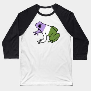 Pixel Genderqueer Frog Baseball T-Shirt